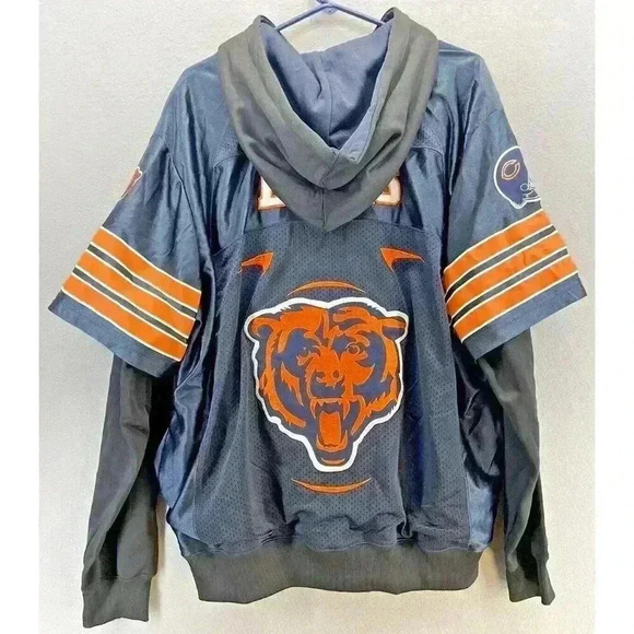 Chicago Bears NFL Jersey Hoodie (Double-Layer) Sweatshirt Adult Men Large - Picture 2 of 12